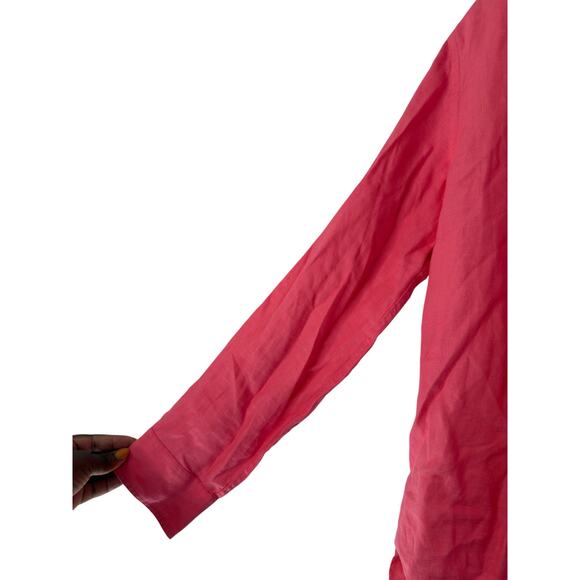 Ralph Lauren Button Up Blouse Pink Long Sleeve Linen Lagenlook Relaxed Small - Picture 5 of 14